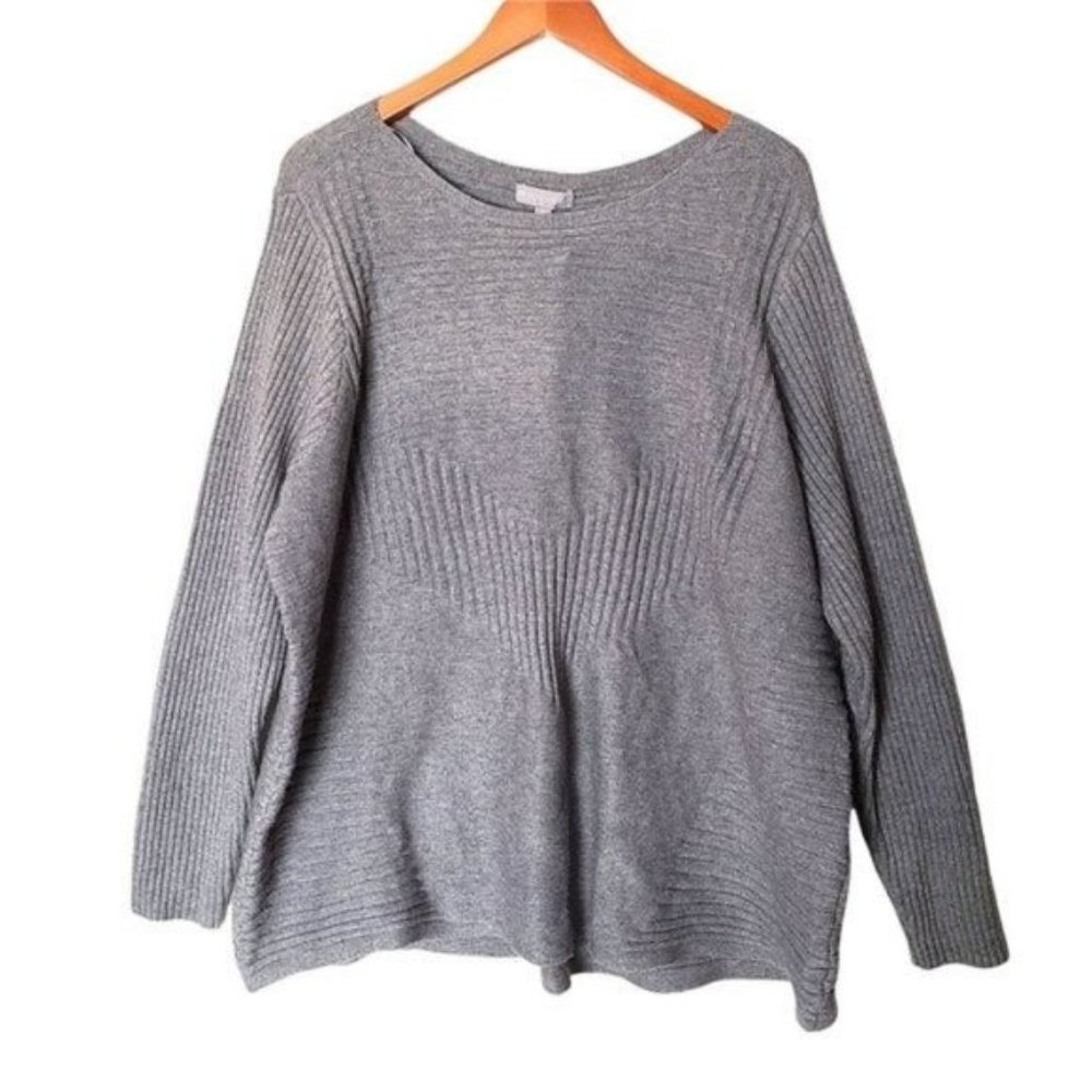 Evolution by Cyrus Sweater Plus size 3X NWT Shough Ribbed Detail Pullover